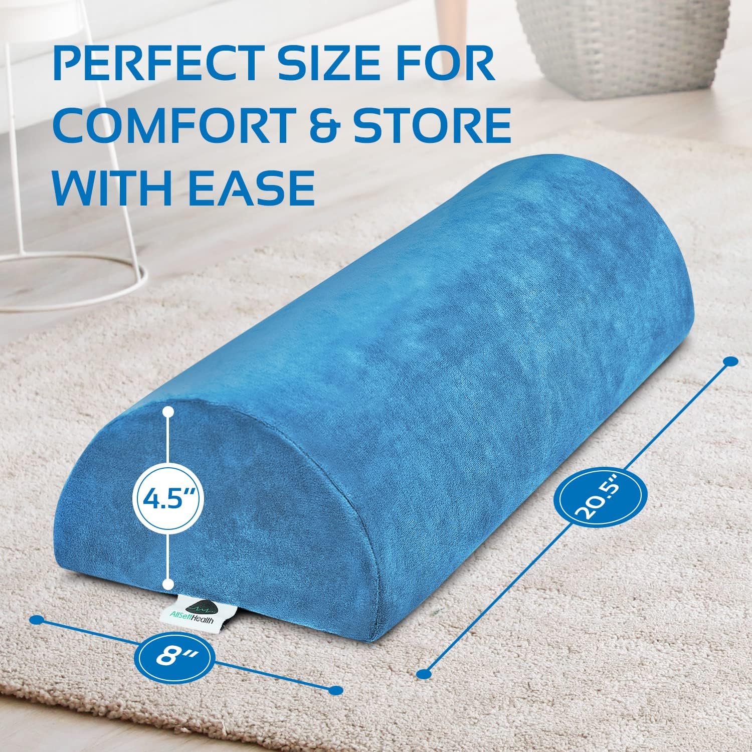 AllSett Health 2 Pack Neck Roll Cervical Pillow for Neck Pain Relief - Memory Foam Neck Pillow for Bed | Round Neck Pillows for Sleeping | Bolster Pillow for Bed, Legs and Back
