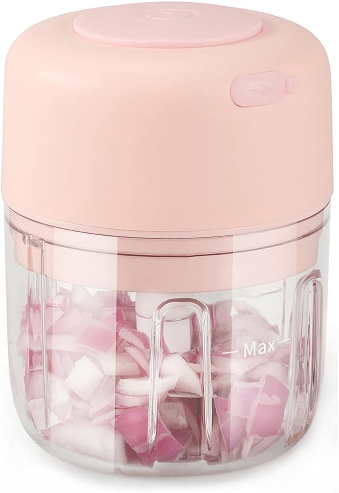 AYOTEE Cordless Electric Small Food Processor, Mini Food Chopper For Garlic Veggie Vegetables Fruit, Salad Mincing Puree, Kitchen, 1 Cup 250ML, BPA free, Pink AYOTEE Cordless Electric Small Food Processor, Mini Food Chopper For Garlic Veggie Vegetables Fruit, Salad Mincing Puree, Kitchen, 1 Cup 250ML, BPA free, Pink